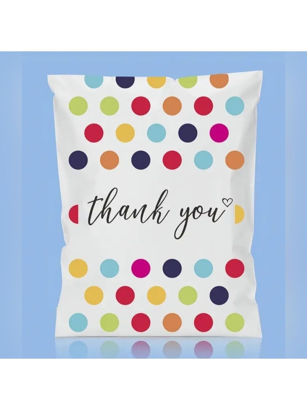 Ten Colorful Polka Dot Thank You 10x13 Poly Mailer
